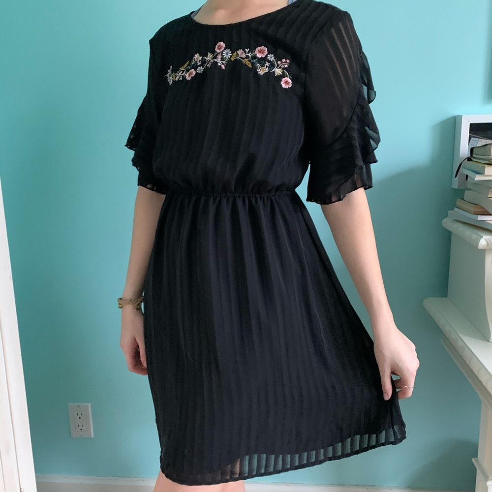 black embroidered dress // asos